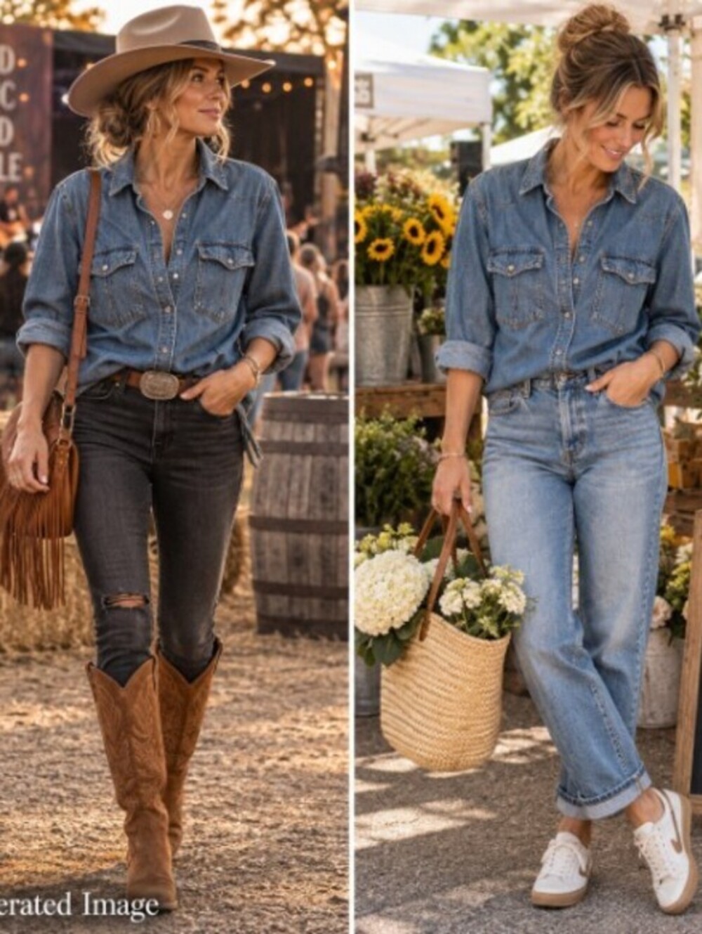 Free People Denim Shirt Womens M Blue Chambray Button Down Western Boho Cotton